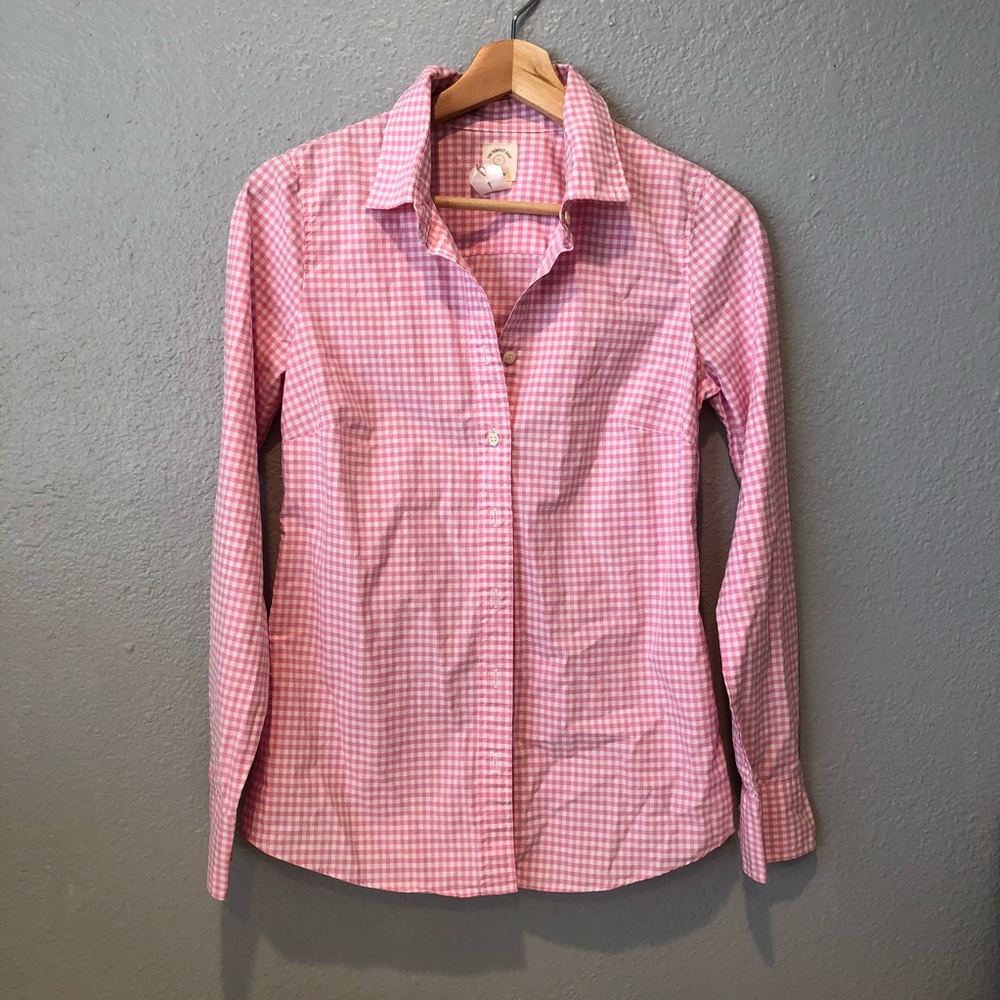 J Crew The Perfect Shirt, Pink Gingham Button Down